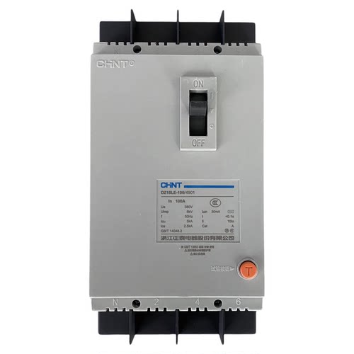 正泰 漏电断路器DZ15LE-100/4901 63A 100A 30mA 0.1S