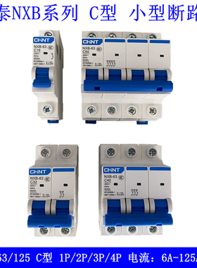 正泰DZ47小型断路器家用空气空开NXB-63 1P2P3P4P10A16A20 32 63A