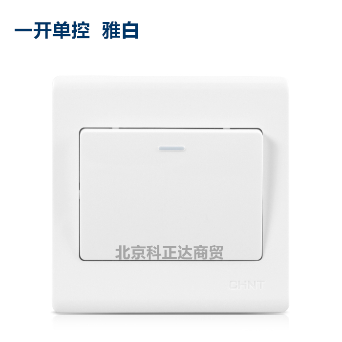 CHNT正泰 墙壁开关插座86型大板单开一开单控开关NEW7-D00100A
