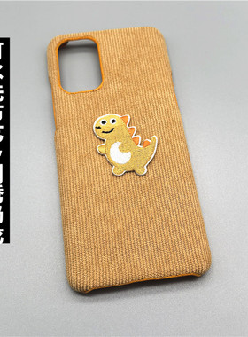 小猴子原创多巴胺黄色灯芯绒刺绣奶龙适用于真我GT5/GT6/GT7/pro手机壳情侣Neo7创意GTNeo6se/5/3潮牌GT2探索