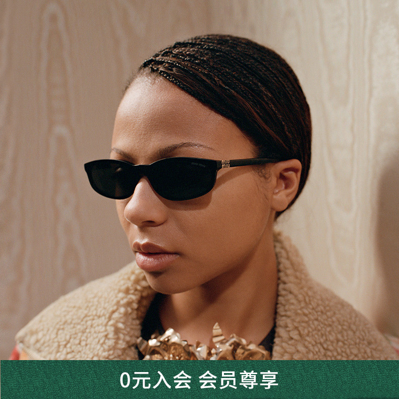 MIU MIU缪缪太阳镜女墨镜窄框百搭眼镜0MU A06S
