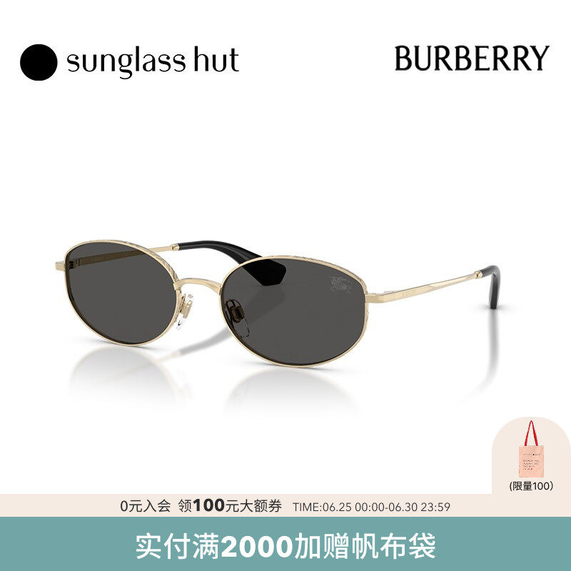 BURBERRY/博柏利【2026春夏新品】太阳镜女款墨镜椭圆眼镜0BE3169