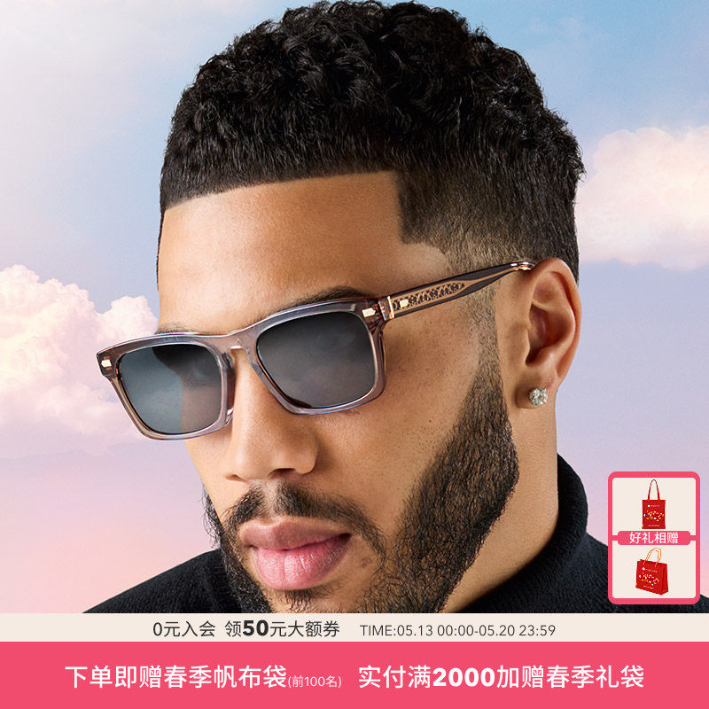 COACH/蔻驰太阳镜男款偏光开车出街潮酷墨镜方形眼镜0HC83