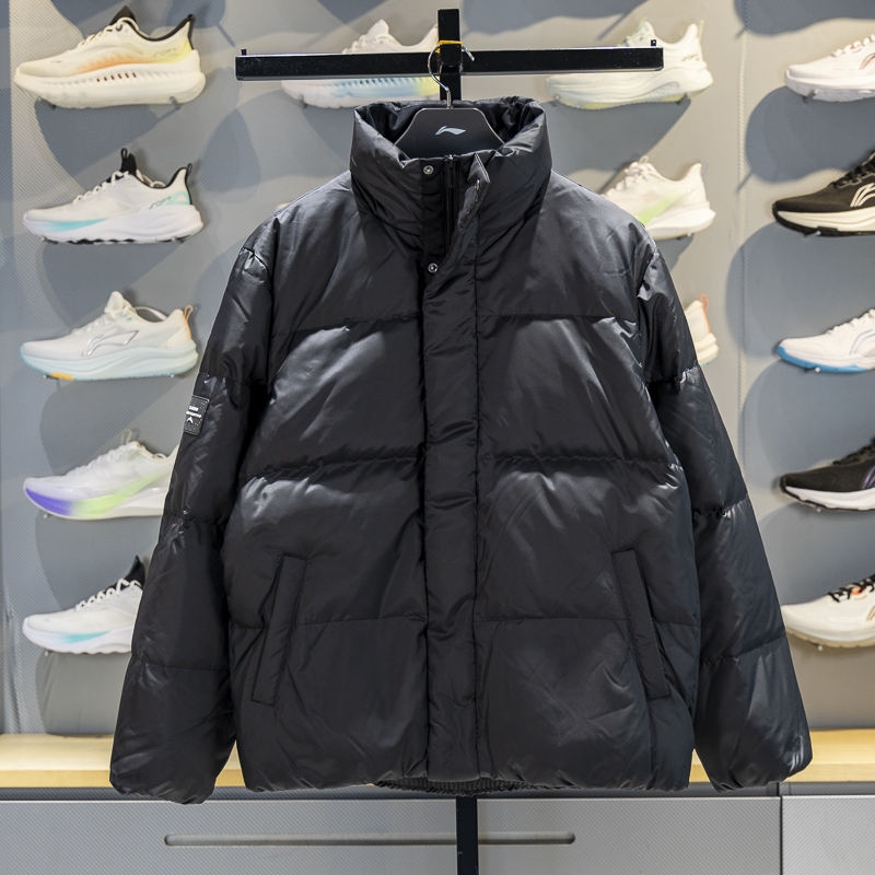 李宁保暖立领短款男子羽绒服