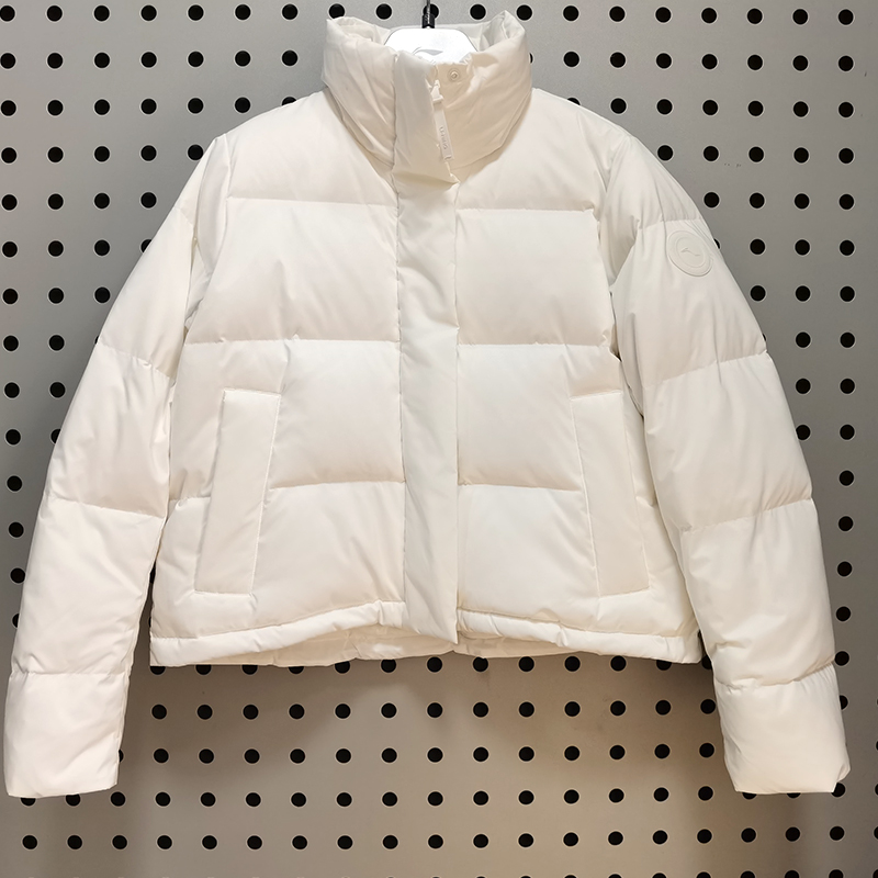 李宁女子防泼水鸭绒短羽绒服