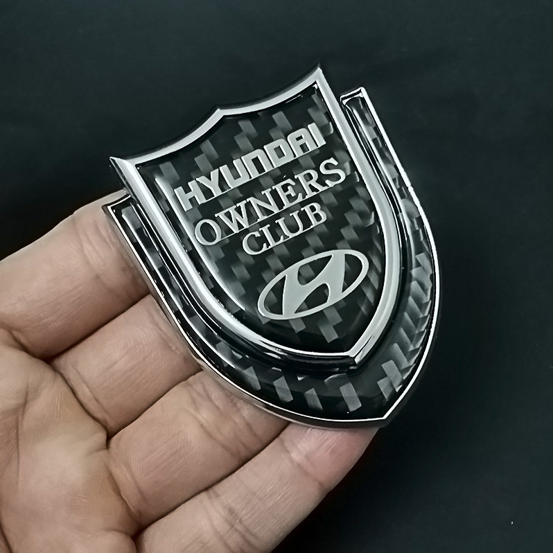 现代碳纤维金属车标贴ix35名图索纳塔胜达领朗动改装车身盾牌侧标