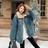 【现货】新款数据好牛仔加绒加厚棉服外套P205-K298，女装棉衣/棉服，浙宝128A