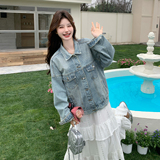 【现货】主推烫钻牛仔外套P155-K248，女装短外套，浙宝128A