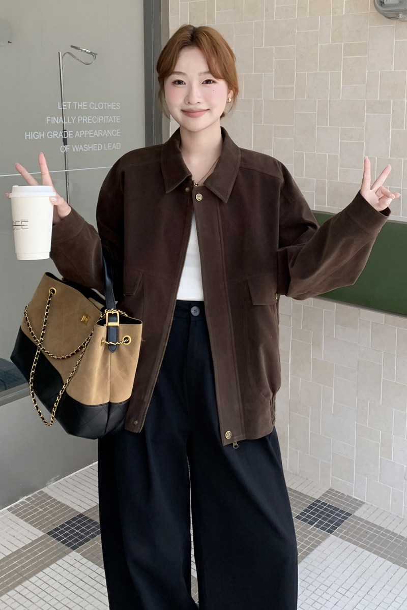 【现货】麂皮绒外套P160-K228,女装短外套,浙宝128A