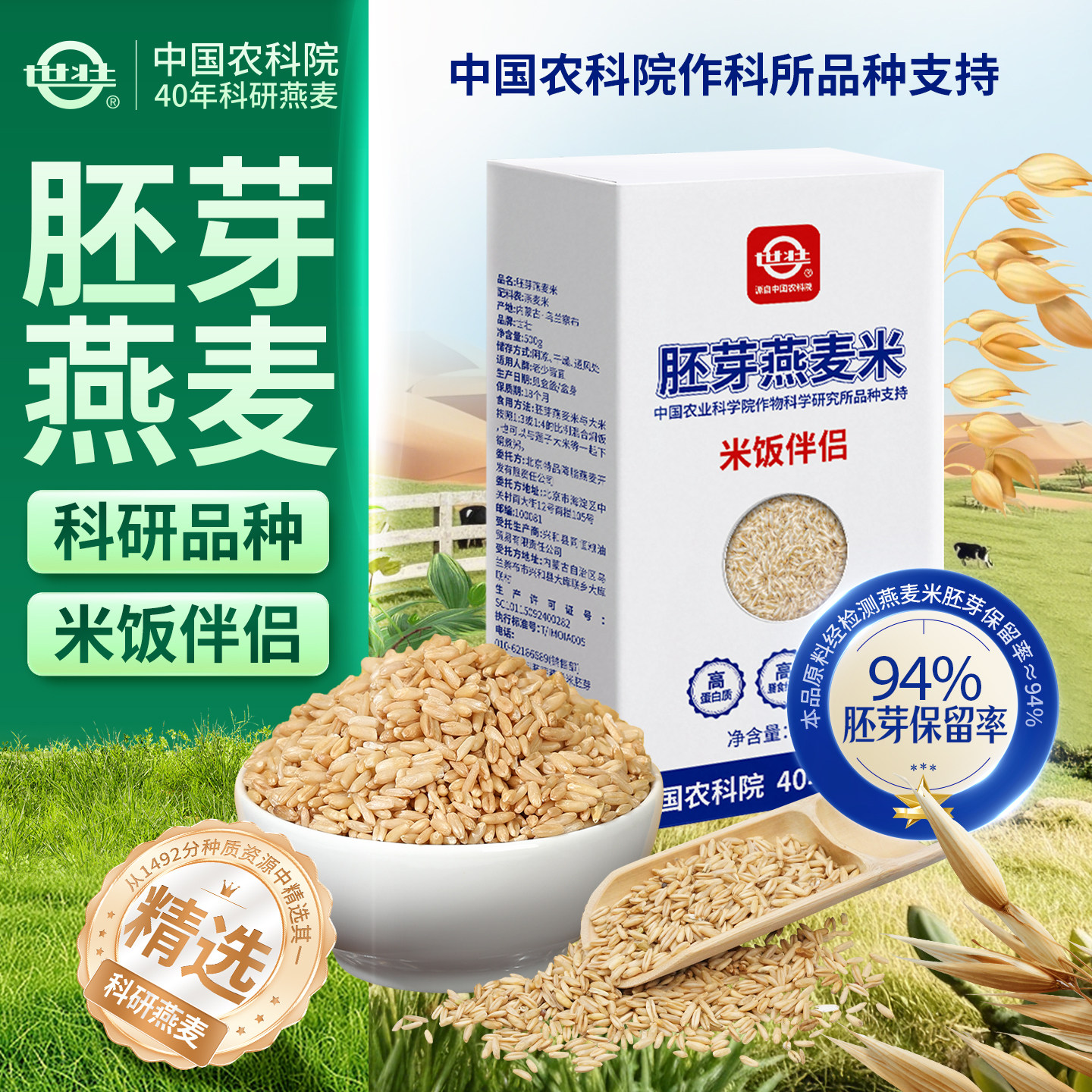 中国农科院燕麦米纯燕麦五谷杂粮米营养米代餐米饭伴侣煮粥燕麦粒