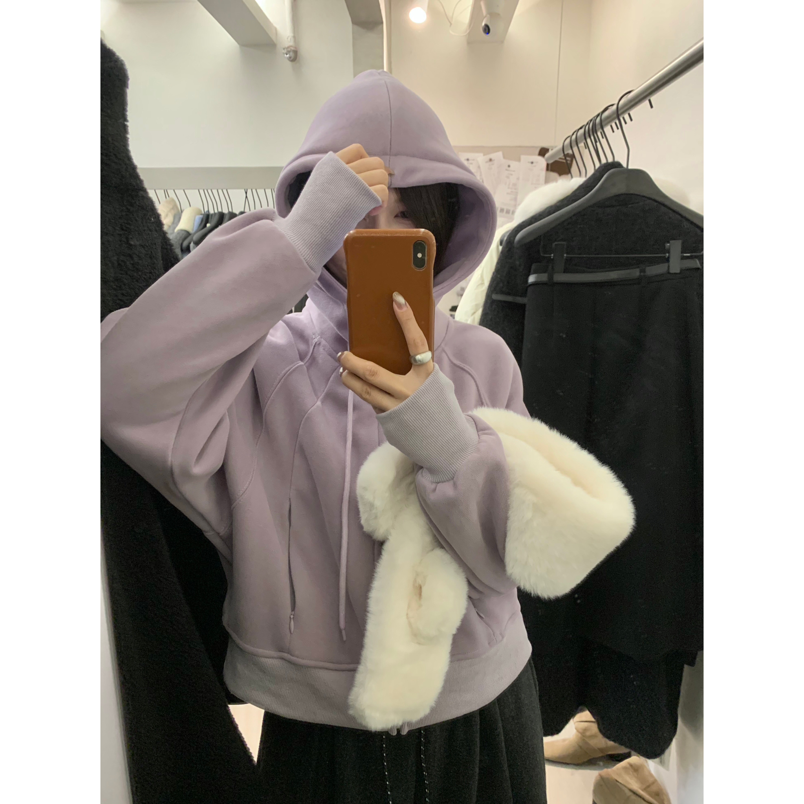 韩系休闲百搭奥粒绒厚实暖和卫衣外套