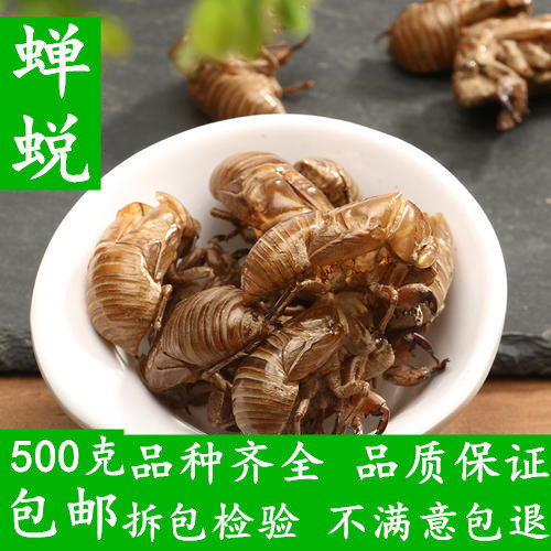 中药材蝉蜕知了皮500g蝉衣蝉壳虫包邮蜕虫退爬了猴壳金蝉衣