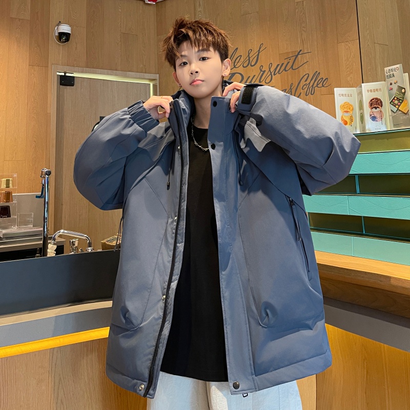 90绒带时尚拼接大口袋休闲连帽羽绒服LMY65111-P220，男装羽绒服，电商A306