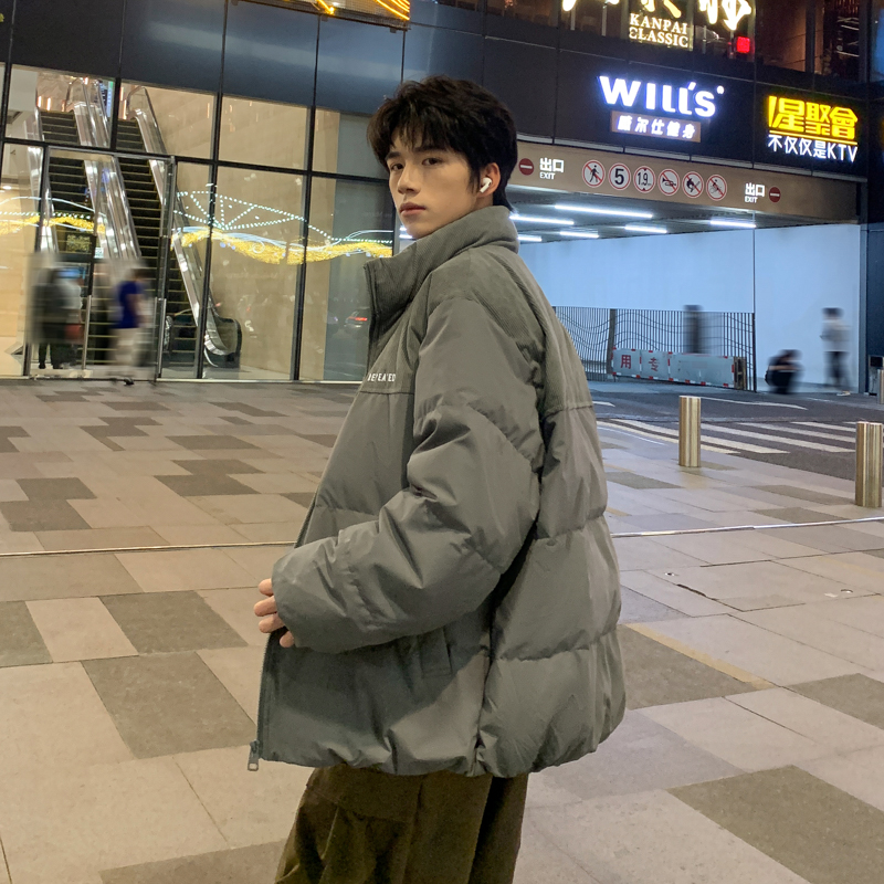 新标90绒带羽绒服立领灯芯绒防风加厚Y102-清仓P238可谈，男装羽绒服，电商A306