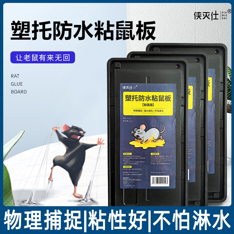 侠灭仕新款塑托防水粘鼠板贴鼠板捕鼠贴家用粘鼠胶灭鼠贴补鼠板
