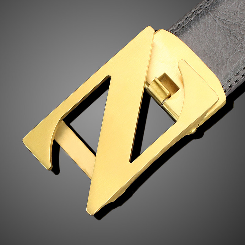 潮流字母皮带男真皮2023时尚腰带男自动扣年轻人韩版休闲轻奢裤带