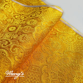 传统复古 大红 金黄色 王氏手工 藏传莲花轮回图案 绸缎布料