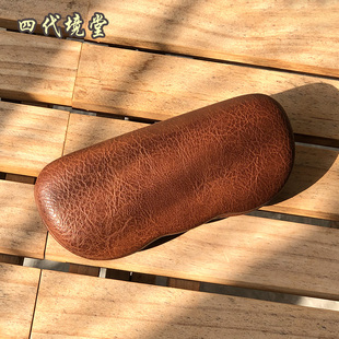 高级感复古耐脏皮近视眼镜盒子男女生便携随身防压防摔大太阳镜盒