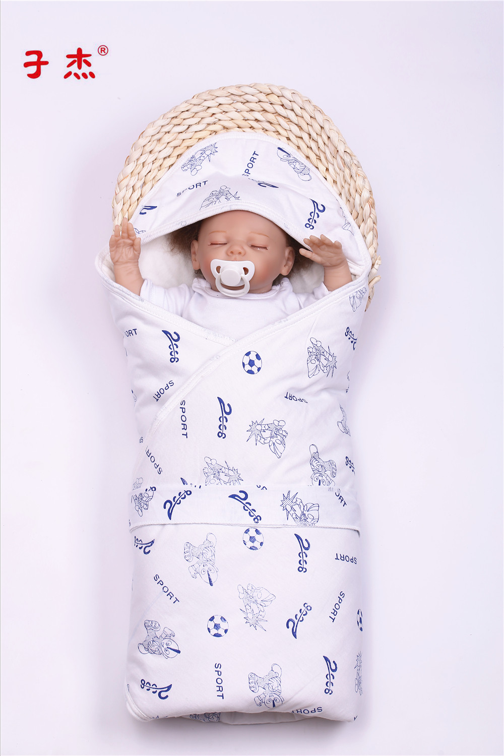 【特价】子杰品牌新生儿抱被120克秋冬纯棉婴儿包被厚包巾抱毯