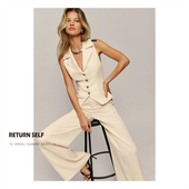 素履以往 气质阔腿裤 极简老钱风无袖 归己 西装 马甲背心套装 套装 女