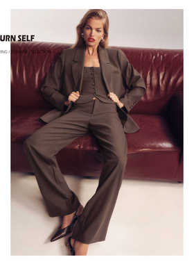 RETURN SELF老钱风西装马甲长裤三件套女秋季高级感reformation