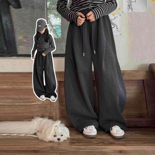 女童加绒休闲裤卫裤弯刀裤秋冬