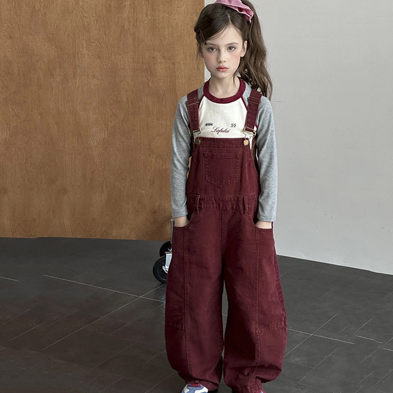 女童牛仔背带裤阔腿裤宽松儿童装百搭休闲直筒长裤子洋气连体裤潮,童装/婴儿装/亲子装,儿童牛仔裤,淘宝优惠券,粉丝福利购,淘宝优惠卷