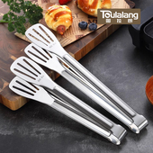 加厚304不锈钢食品夹子厨房夹烧烤夹牛排夹馒头面包夹食物烤肉夹