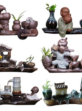 自动循环流水鱼缸增氧养鱼流水喷泉室内家用加湿器 水景鱼缸