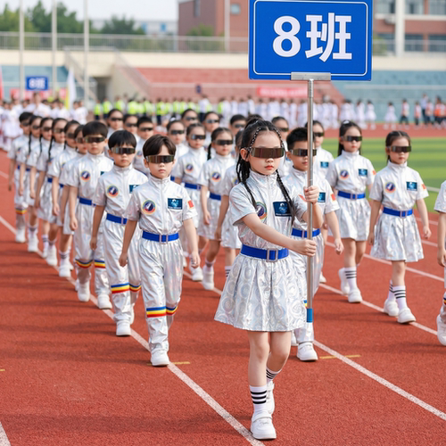 科技感服装儿童演出服ai舞蹈亮片