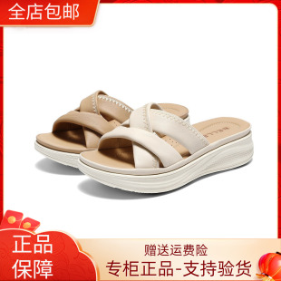 F4T1 国内专柜正品 羊皮厚底休闲外穿女拖鞋 百丽凉鞋 F4T1D 2026夏款