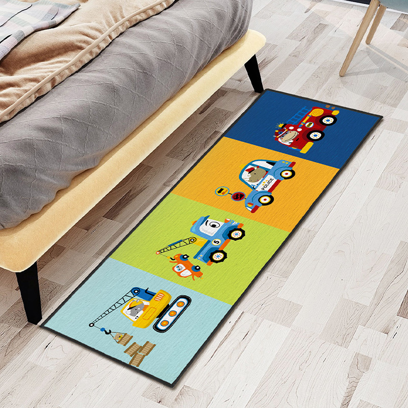 起贝可爱卡通卧室小汽车床边地毯