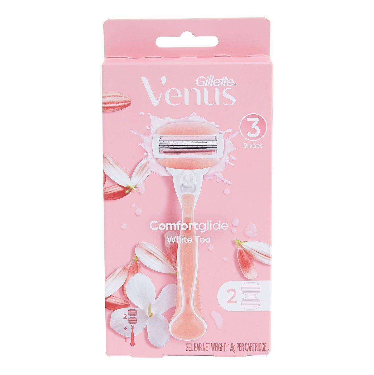 Gillette吉列 进口波兰维纳斯ComfortGlide女士除毛刀头2件粉红装