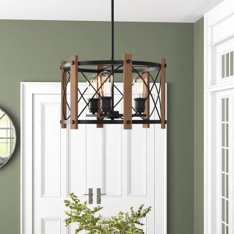 美式乡村复古吊灯名宿创意实木客房灯卧室餐厅设计师个性铁艺灯饰
