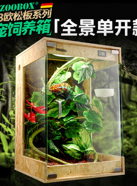 爬虫osb高箱饲养箱IG变色龙睫角网箱保温箱树栖型爬宠箱木箱