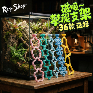 爬宠攀爬棒R属睫角守宫磁吸花朵造景树栖悬挂攀爬支架树蛙登云梯