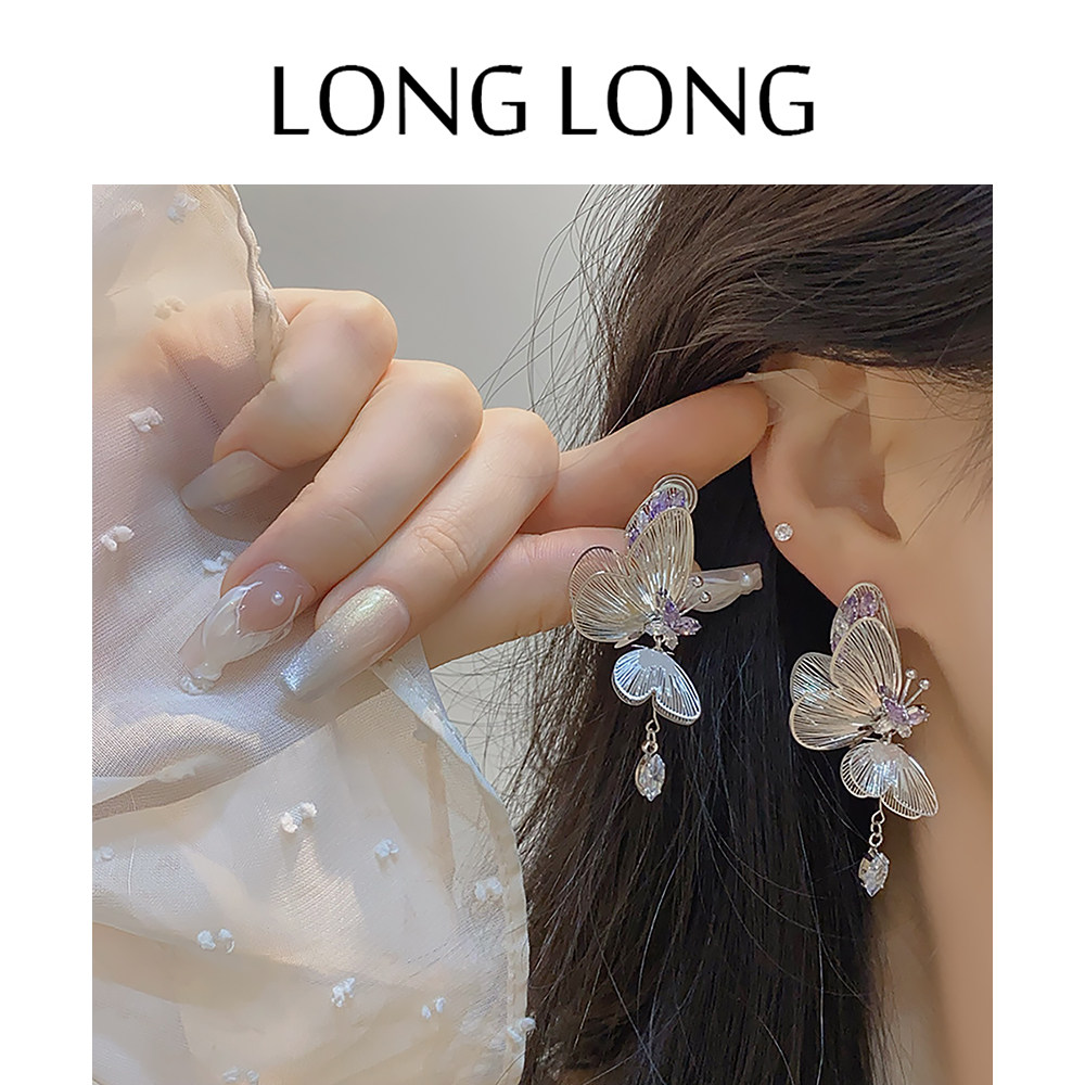 复古紫色锆石蝴蝶耳环女无耳洞蚊香盘耳夹轻奢小众设计耳饰新款潮,饰品/流行首饰/时尚饰品新,耳夹,淘宝优惠券,粉丝福利购,淘宝优惠卷