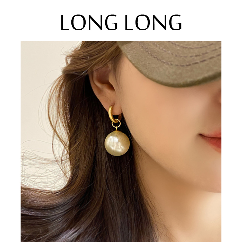 【一款两戴】硅胶素圈大珍珠耳坠