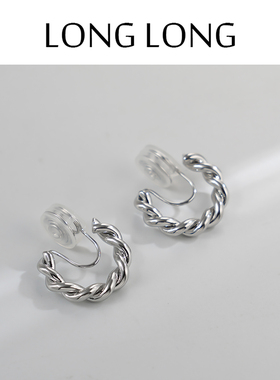 个性简约环形缠绕耳圈耳环女无耳洞蚊香盘耳夹气质时尚冷淡风耳饰