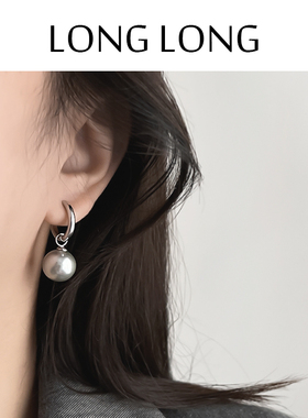 一款两戴◆素圈珍珠耳环女高级感轻奢耳夹无耳洞耳饰百搭通勤气质