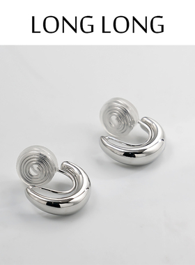 高级感复古光面耳圈耳环女无耳洞蚊香盘耳夹气质时尚轻奢名媛耳饰