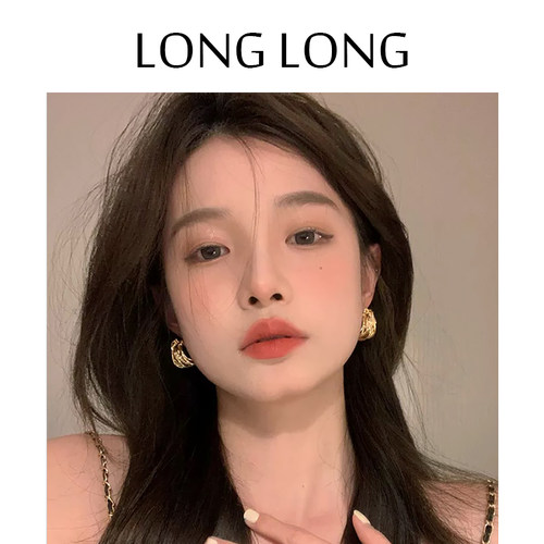 LONGLONGSTUDIO气质C形金属耳环