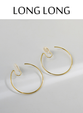 玫瑰的故事刘亦菲同款耳环女无耳洞蚊香盘耳夹经典素圈大耳圈耳饰