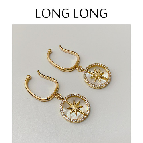 耳环女星星圆形高级感大气