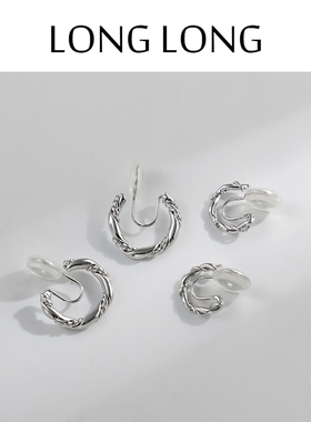 冷淡风小众螺旋纹理耳圈耳环女无耳洞蚊香盘耳夹气质简约耳扣耳饰