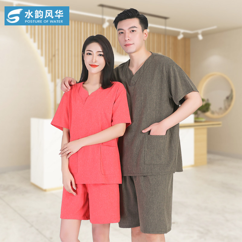 高档竹节棉纯棉浴服足浴舒适汗蒸服男女洗浴场衣按摩服养生服采耳,居家布艺,汗蒸服,淘宝优惠券,粉丝福利购,淘宝优惠卷