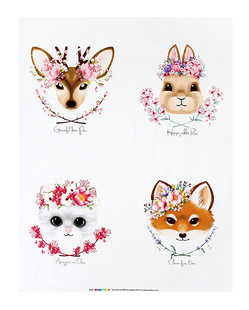 0.86 可爱动物图案布 1.1米 韩国进口拼布布料 手工DIY棉布