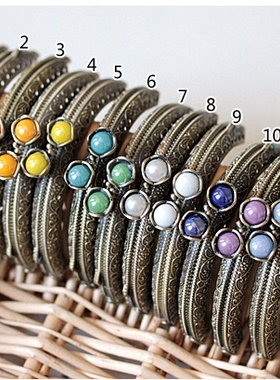 古铜压纹半圆口金 13色款式可选  8.5cm  No34