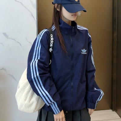 Adidas阿迪达斯三叶草男女同款立领梭织运动夹克外套kb2466jp1253