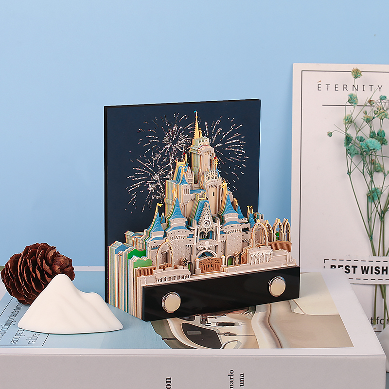 迪士尼乐园城堡3D立体纸雕便签建模型便利贴灰姑娘少女心生日礼物